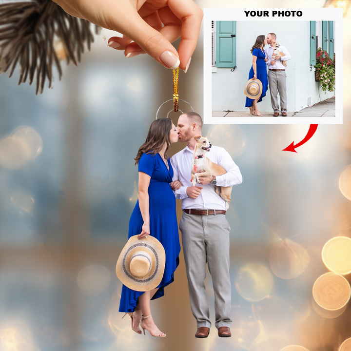 Love Awaits - Personalized Photo Mica Ornament - Christmas Gift For Family Members