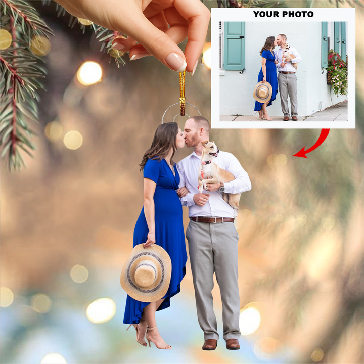 Love Awaits - Personalized Photo Mica Ornament - Christmas Gift For Family Members
