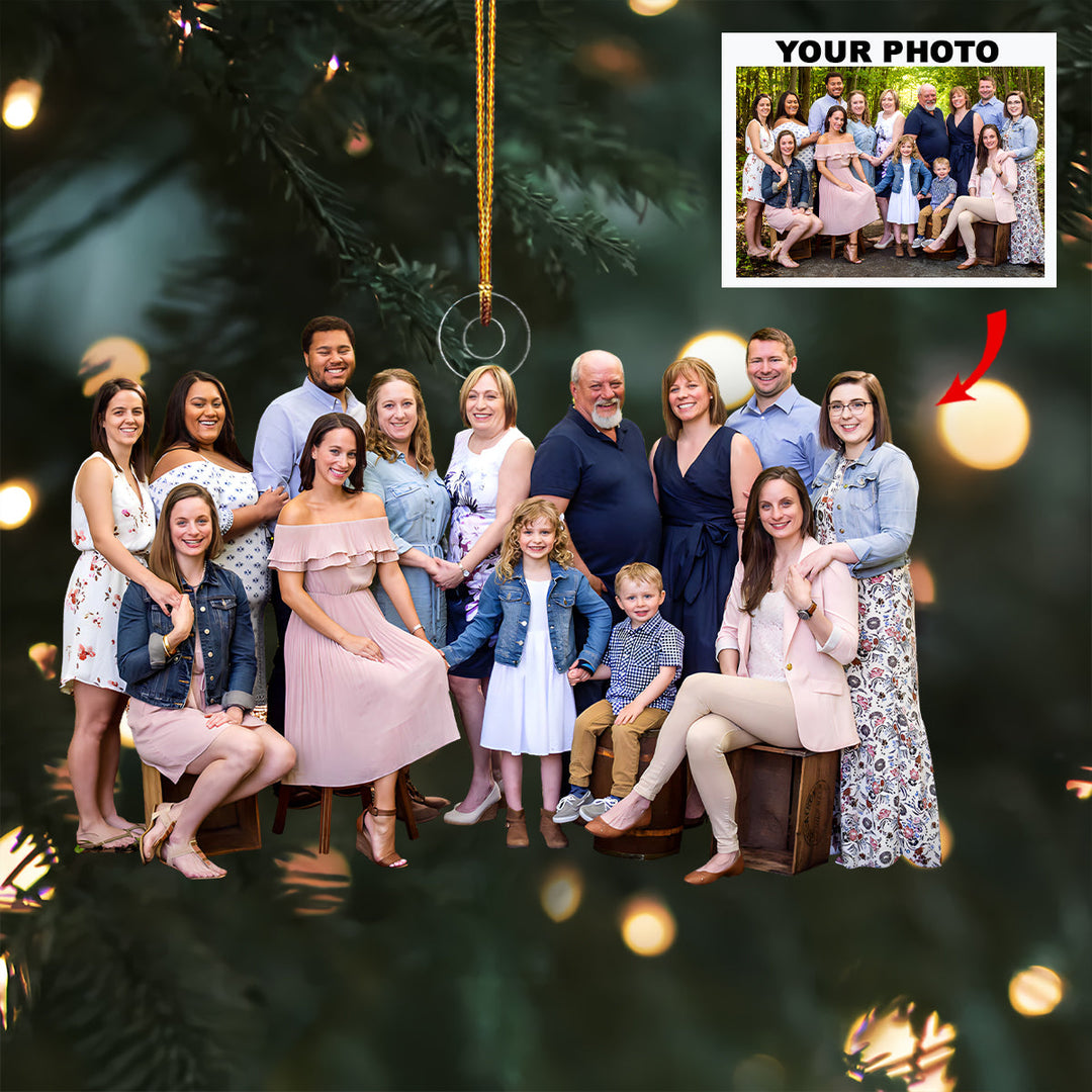 Love Multiplied Every Holiday - Personalized Photo Mica Ornament - Christmas Gift For Family Members