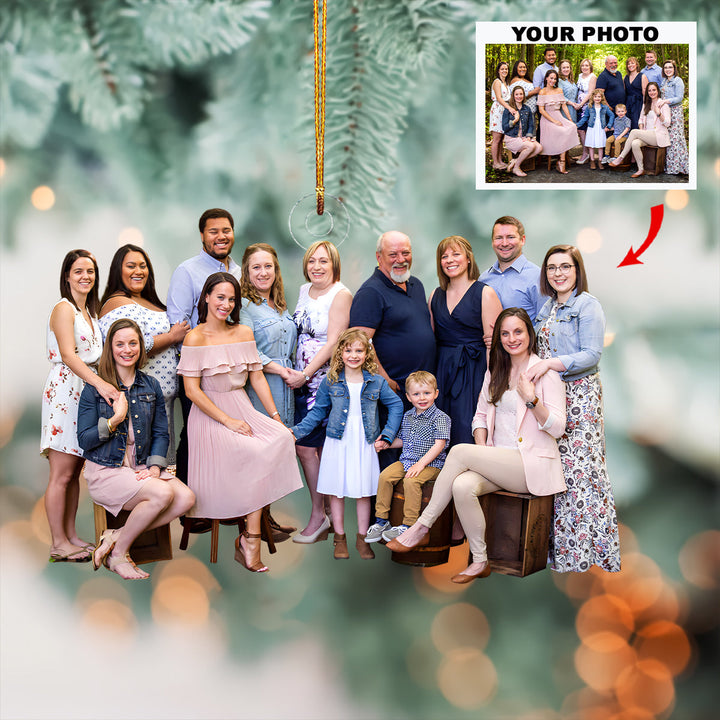 Love Multiplied Every Holiday - Personalized Photo Mica Ornament - Christmas Gift For Family Members