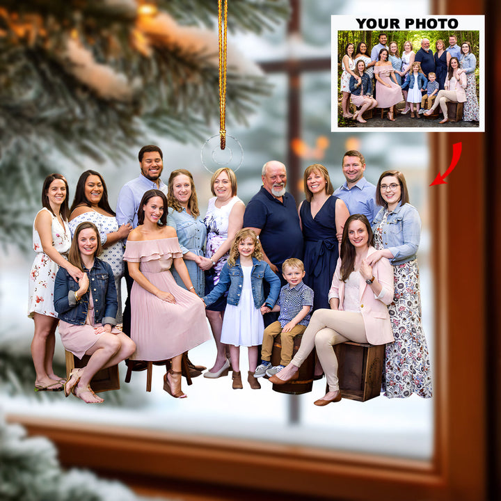 Love Multiplied Every Holiday - Personalized Photo Mica Ornament - Christmas Gift For Family Members