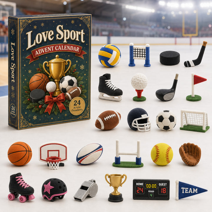 CHRISTMAS KICKOFF 40% OFF - Love Sport Advent Calendar 2026 - 24-Day Festive Countdown, Acrylic Charms Blind Box - Gift For Sports Lovers