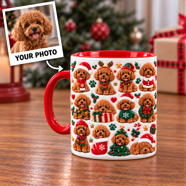 Lovely Poodle Personalized 3D Effect Printed Accent Mug UPL0TM008