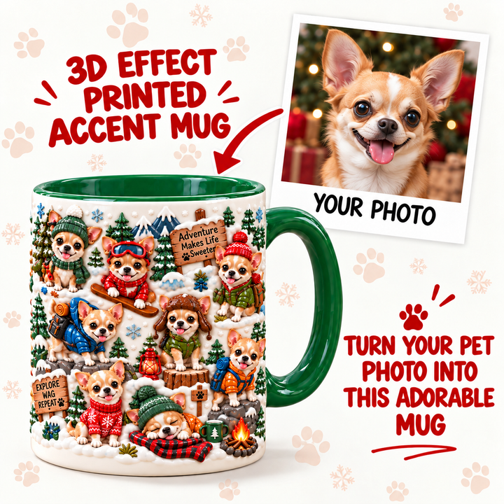 Lovely Chihuahua Personalized 3D Effect Printed Accent Mug UPL0TM005