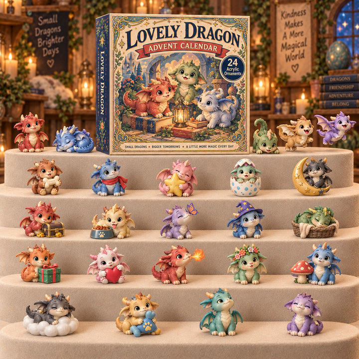 CHRISTMAS KICKOFF 40% OFF - Lovely Dragon Advent Calendar 2026 - 24-Day Festive Countdown, Acrylic Charms Blind Box - Gift For Dragon Lovers AC0TM320