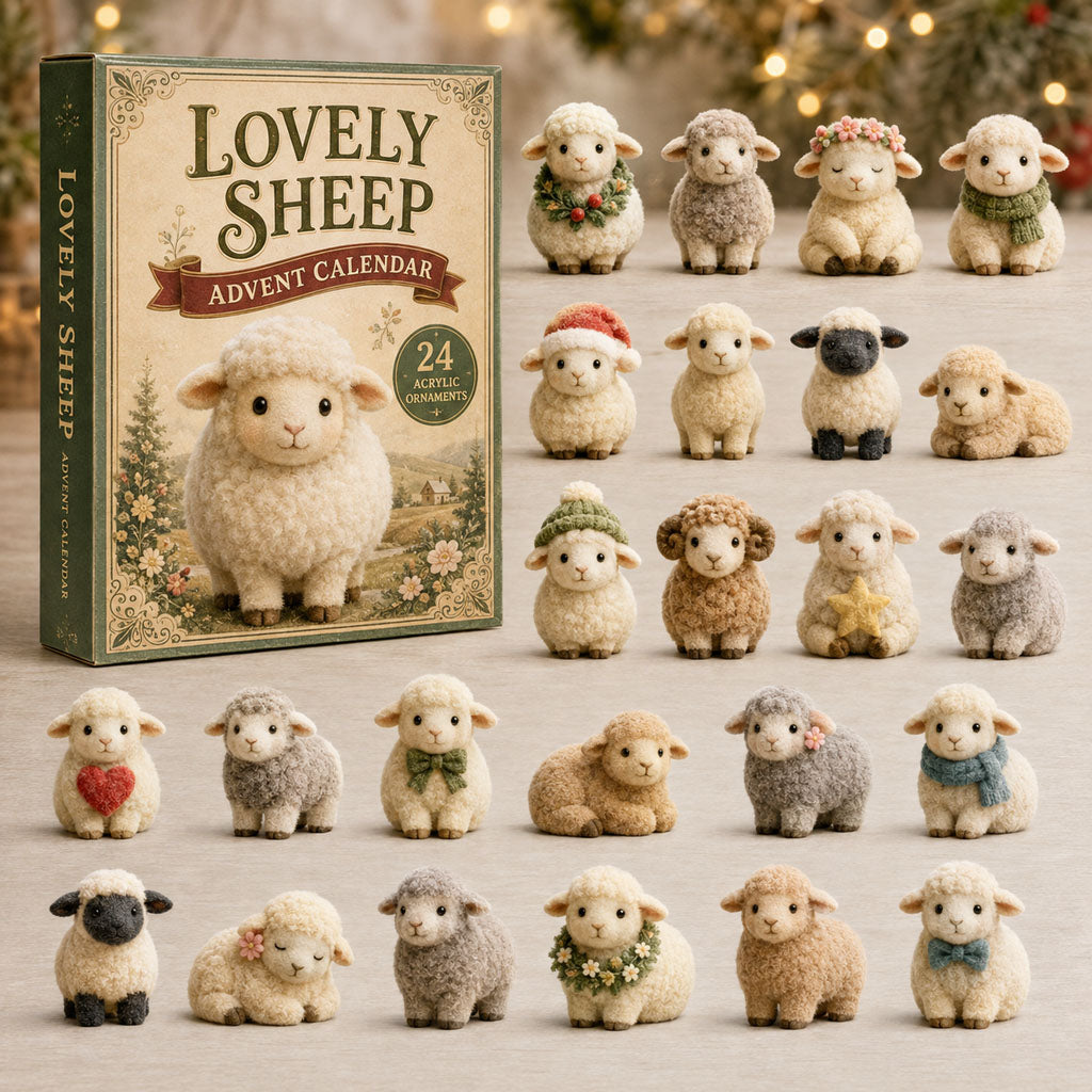 CHRISMAST KICKOFF 40% OFF - Lovely Sheep World Advent Calendar 2026 - 24-Day Festive Countdown, Acrylic Charms Blind Box - Gift For Sheep Lovers AC0TM159