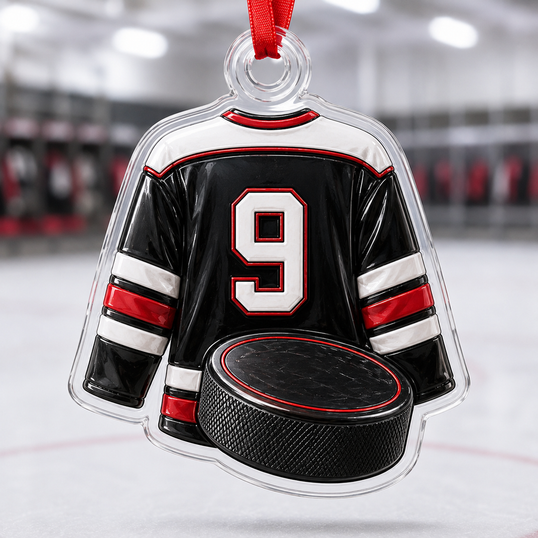 Lucky Number 9 Hockey Jersey Mica Ornament NCU0HA052