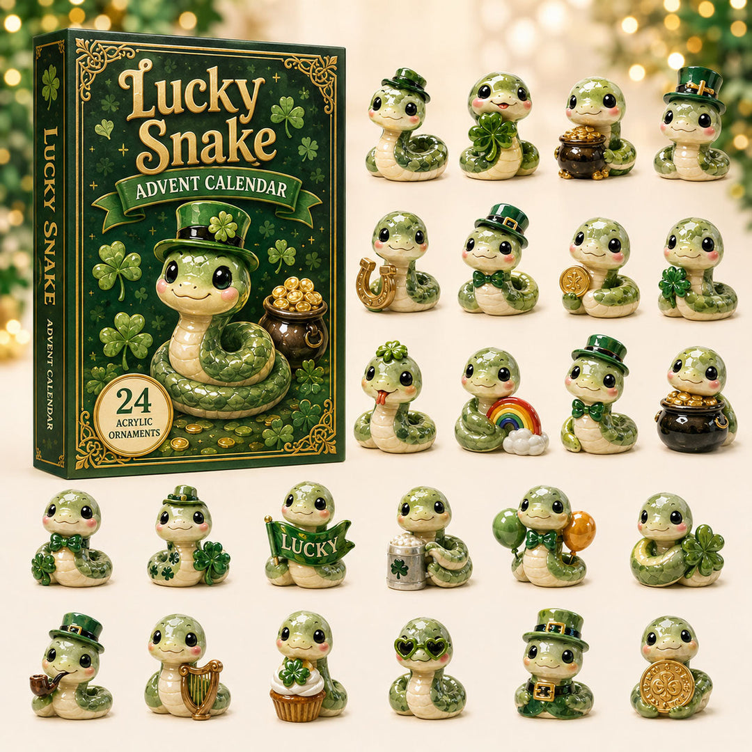 CHRISTMAS KICKOFF 40% OFF - Lucky Snake Advent Calendar 2026 - 24-Day Festive Countdown, Acrylic Charms Blind Box - Gift For Snake Lovers