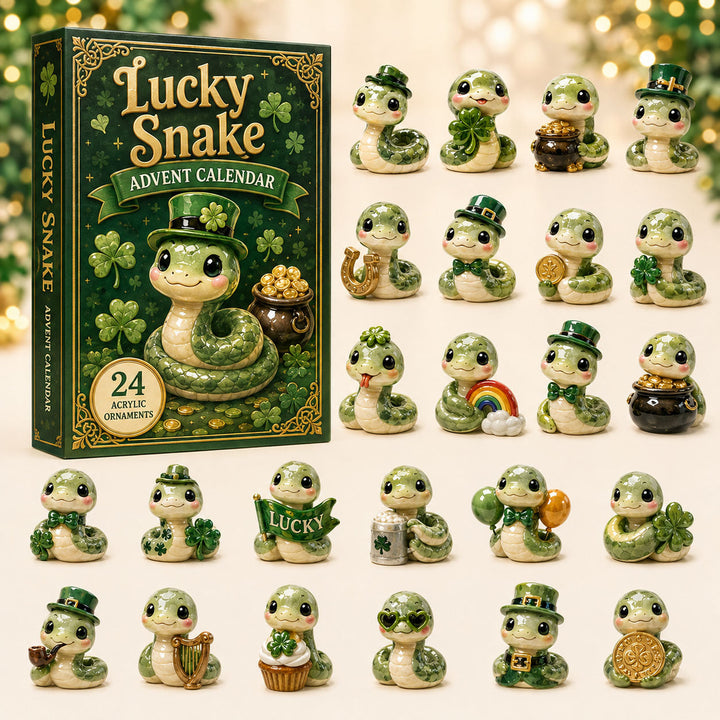CHRISTMAS KICKOFF 40% OFF - Lucky Snake Advent Calendar 2026 - 24-Day Festive Countdown, Acrylic Charms Blind Box - Gift For Snake Lovers