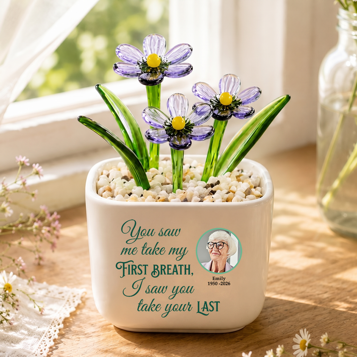 You See Me Take My First Breath - Personalized Memorial Flower Pot - Gift for Family Member