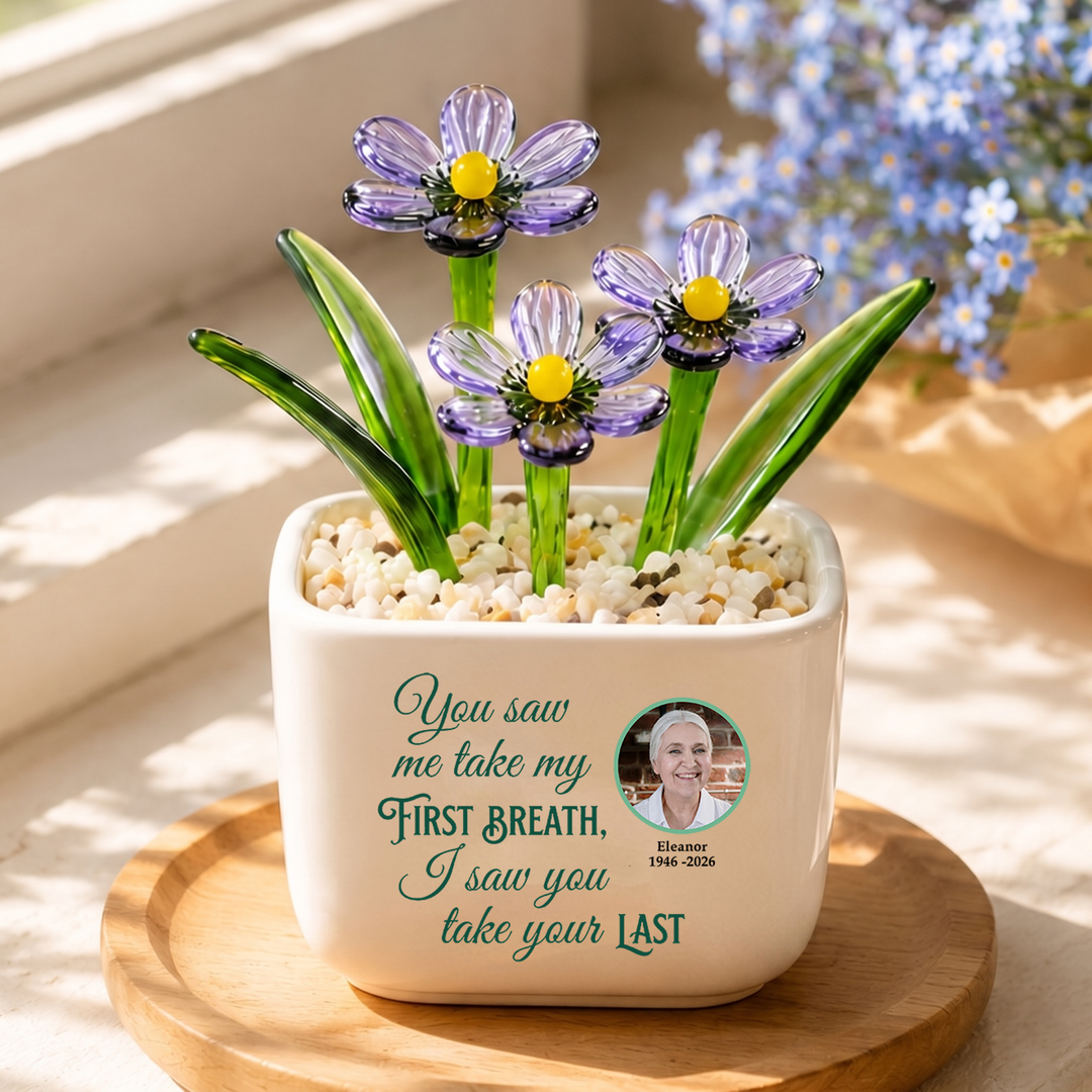 You See Me Take My First Breath - Personalized Memorial Flower Pot - Gift for Family Member