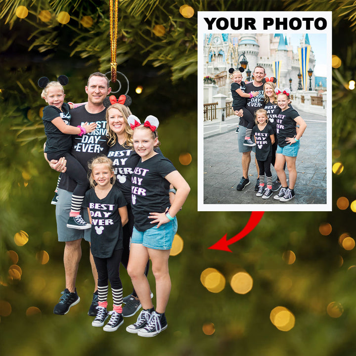 Personalized Photo Mica Ornament - Customize Family Vacation Photo ARND018