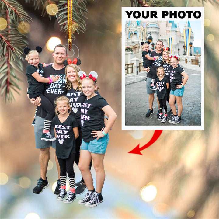 Personalized Photo Mica Ornament - Customize Family Vacation Photo ARND018