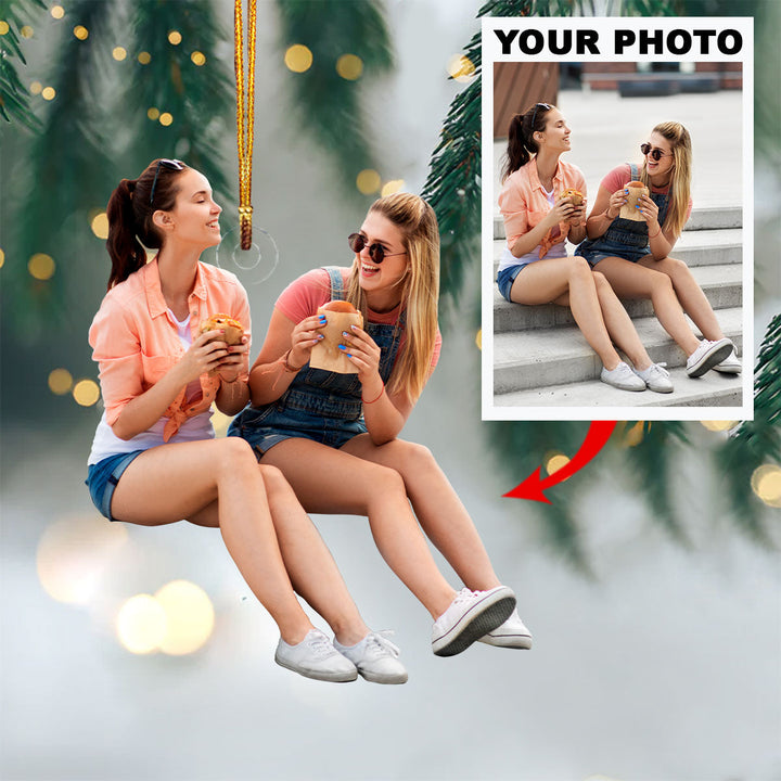 Personalized Photo Mica Ornament - Customize Friends Photo V3 ARND018