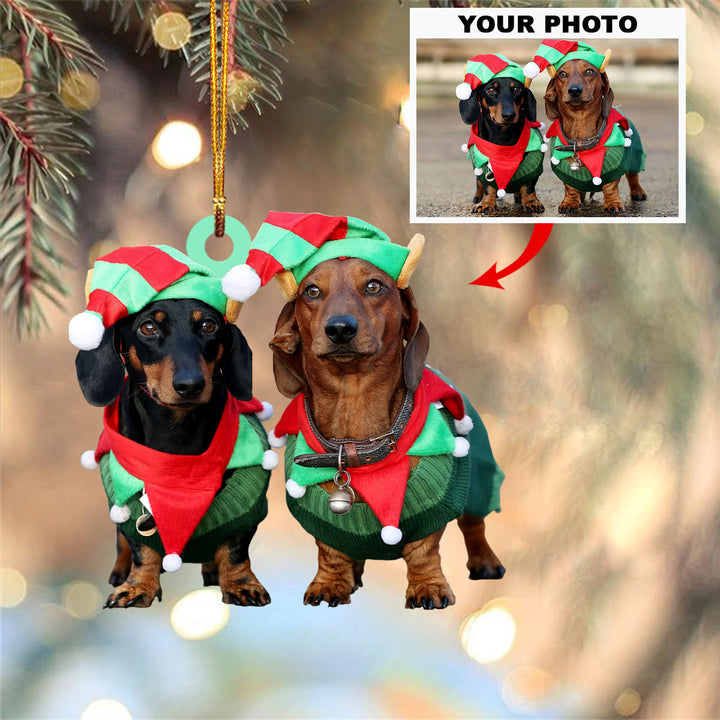 Personalized Photo Mica Ornament - Customize Dog Photo ARND018