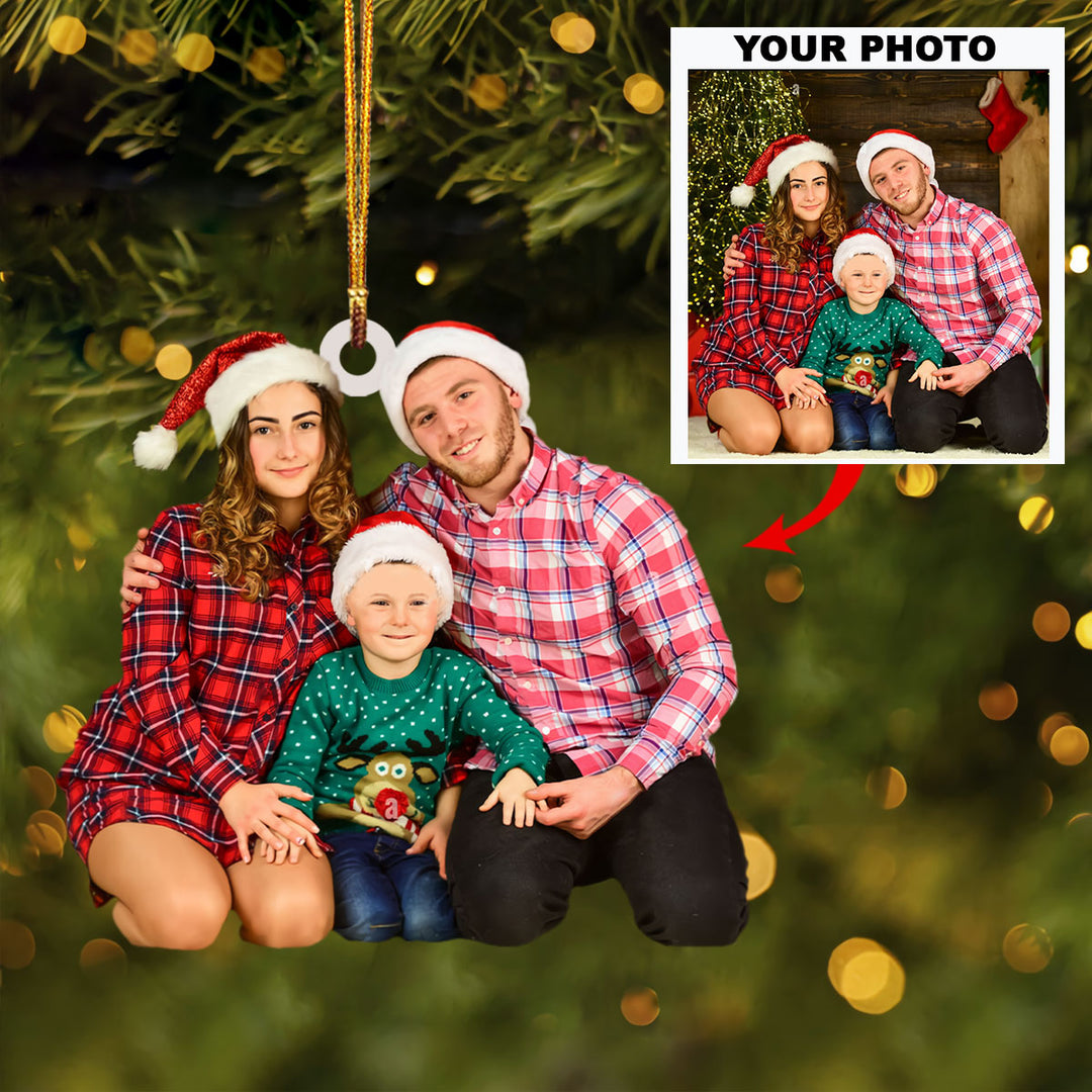 Personalized Photo Mica Ornament - Customize Family Photo ARND018