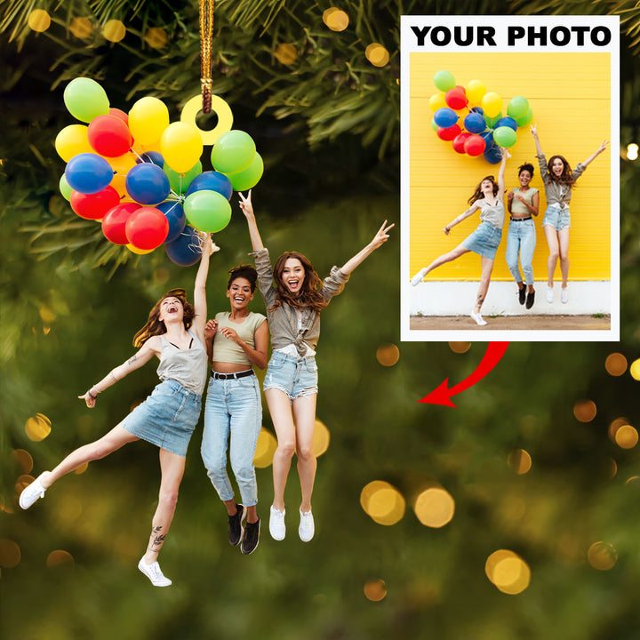 Personalized Photo Mica Ornament - Customize Friends Photo ARND018
