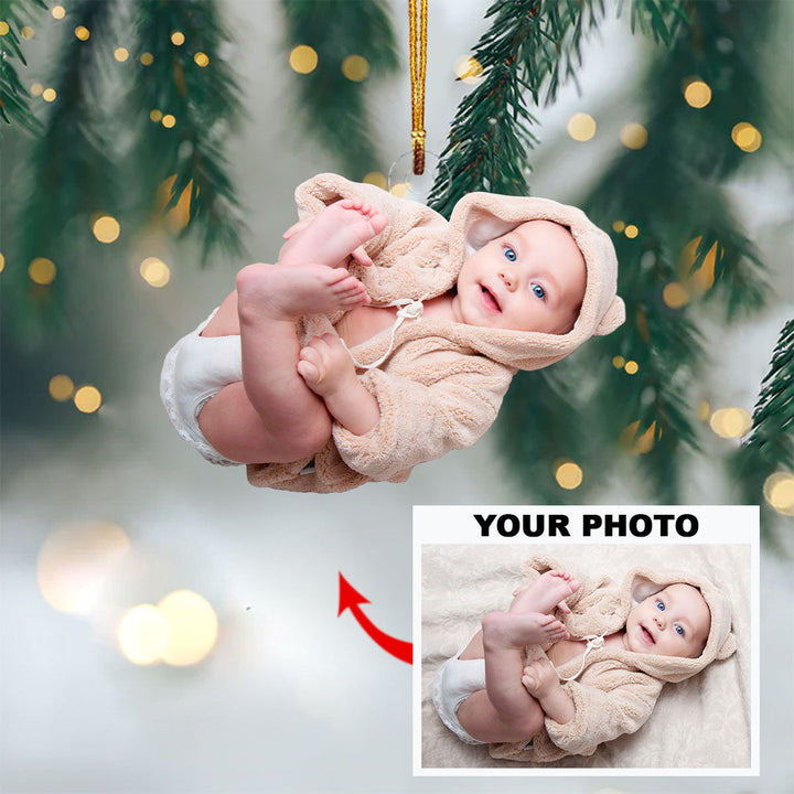 Personalized Photo Mica Ornament - Customize Baby Photo ARND018