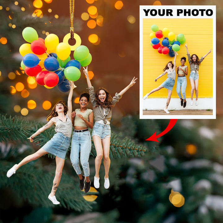 Personalized Photo Mica Ornament - Customize Friends Photo ARND018
