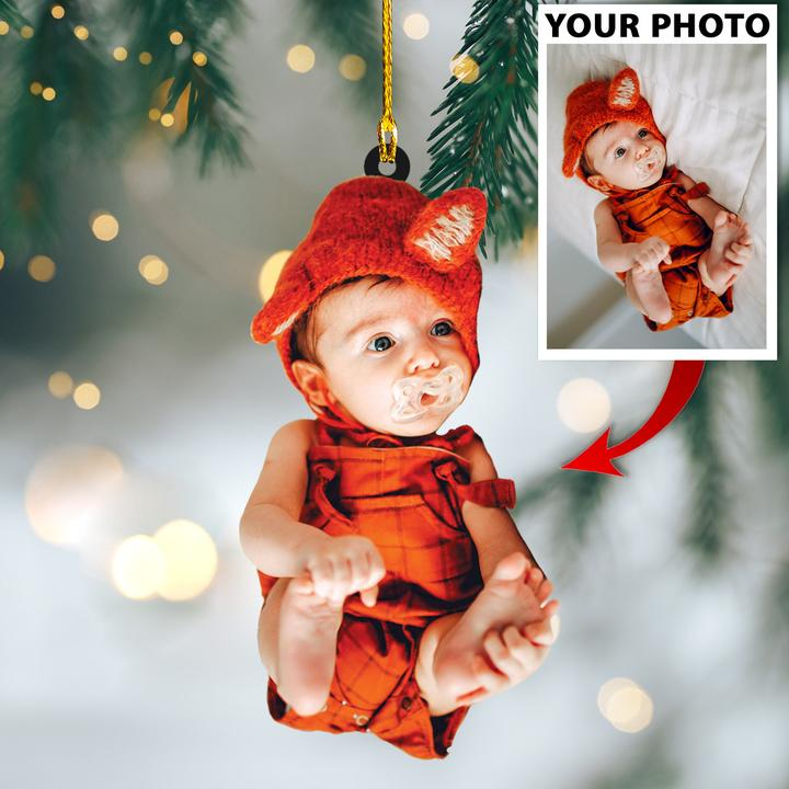 Personalized Photo Mica Ornament - Customize Baby Photo ARND018