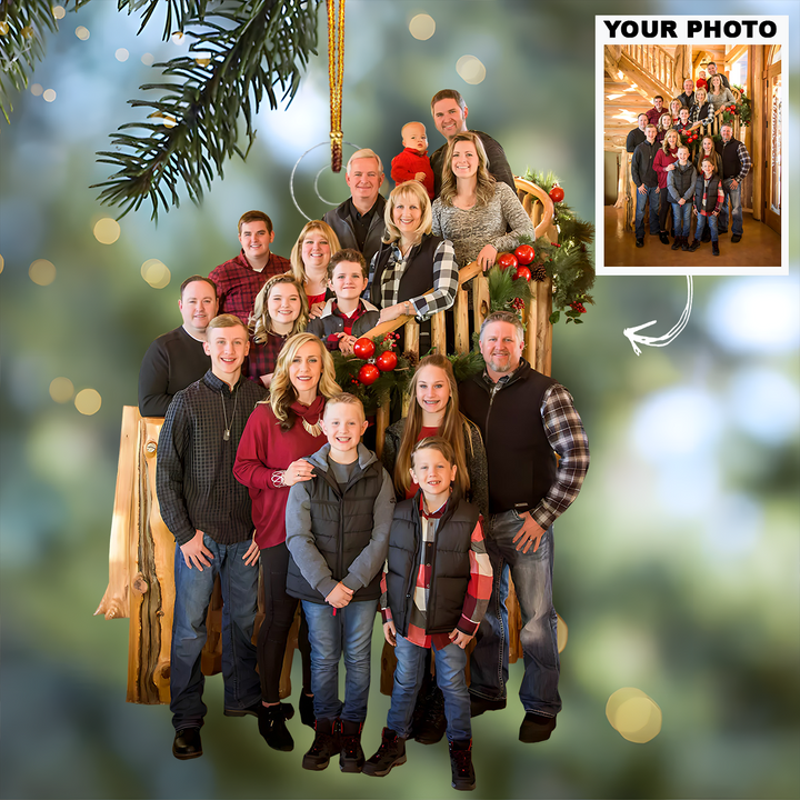 Customized Photo Ornament Family Generation V5 - Personalized Photo Mica Ornament - Christmas Gift For Family Members