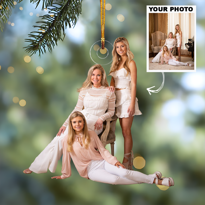 Customized Photo Ornament Family Special Moments V8 - Personalized Photo Mica Ornament - Christmas Gift For Family Members