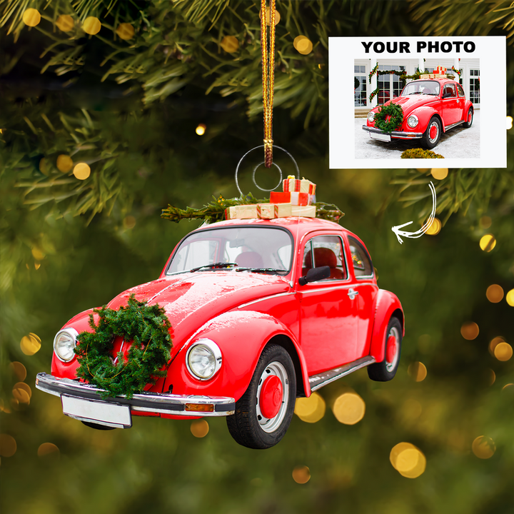 Personalized Photo Mica Ornament - Christmas, Birthday Gift For Family Member, Car Lover - Customized Your Photo Ornament