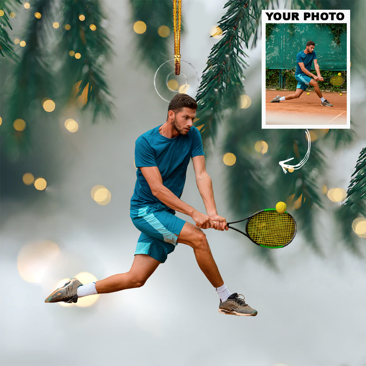 Personalized Photo Mica Ornament - Christmas, Birthday Gift For Family Member, Tennis Lover - Customized Your Photo Ornament
