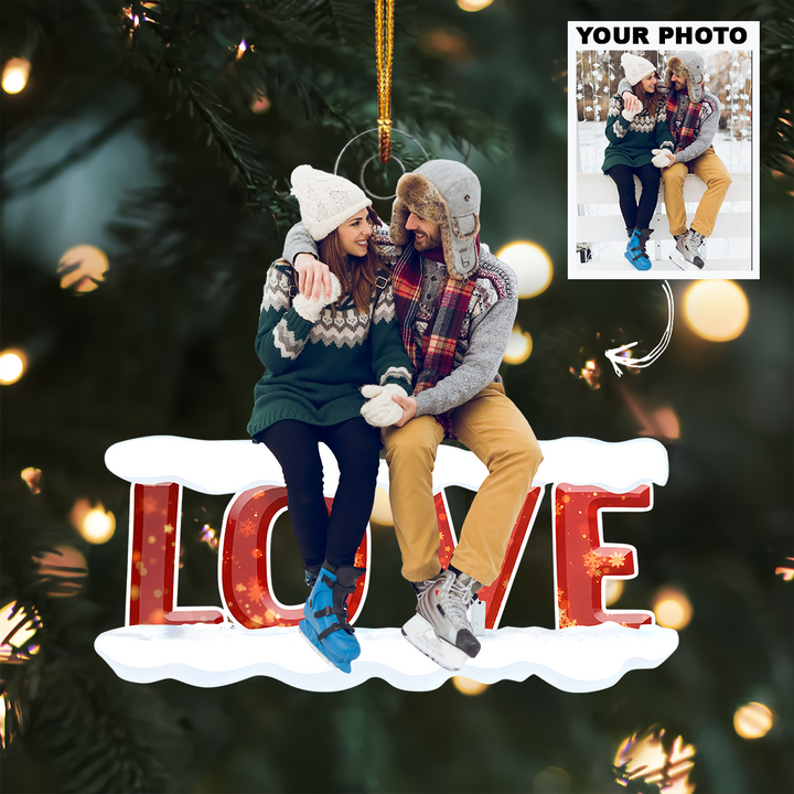 Customized Photo Ornament - Personalized Photo Mica Ornament - Christmas Gift For Couple, Wife, Husband UPL0HD023