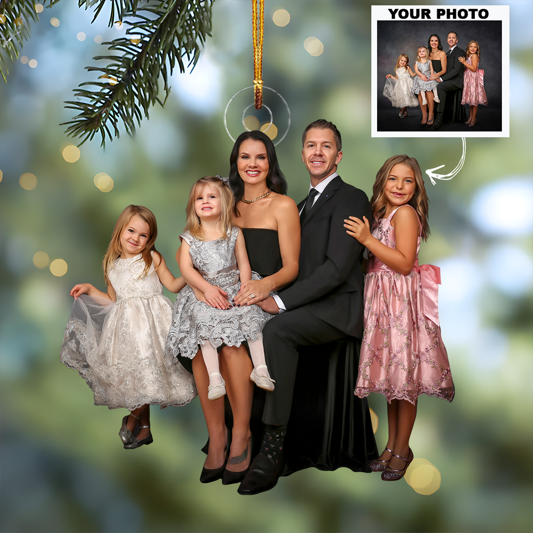 Customized Photo Ornament Family Special Moments V12 - Personalized Photo Mica Ornament - Christmas Gift For Family Members