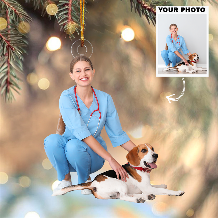 Personalized Photo Mica Ornament - Christmas, Birthday Gift For Family Member, Veterinarians - Customized Your Photo Ornament