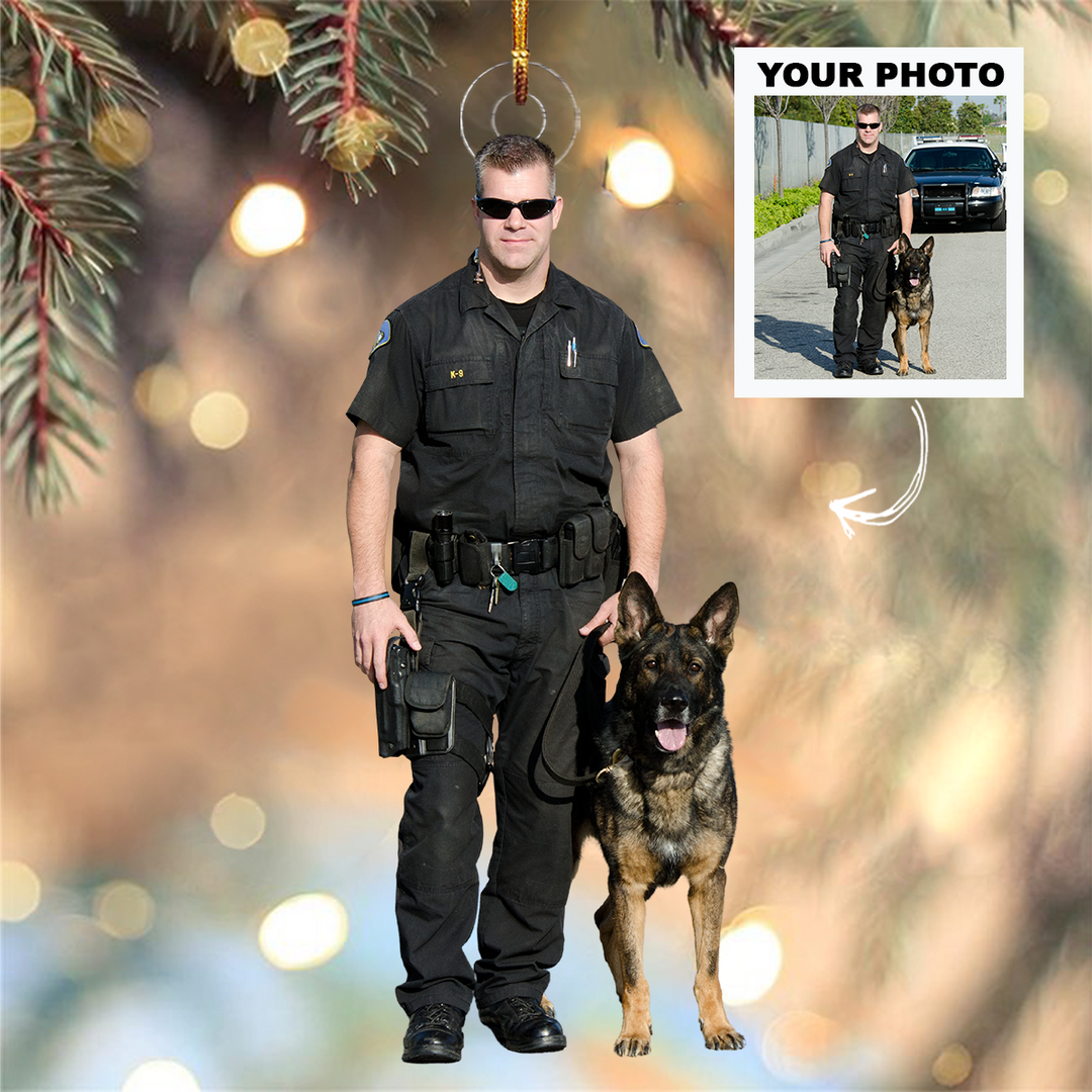 Personalized Photo Mica Ornament - Christmas, Birthday Gift For Family Members, Police Officers - Customized Your Photo Ornament