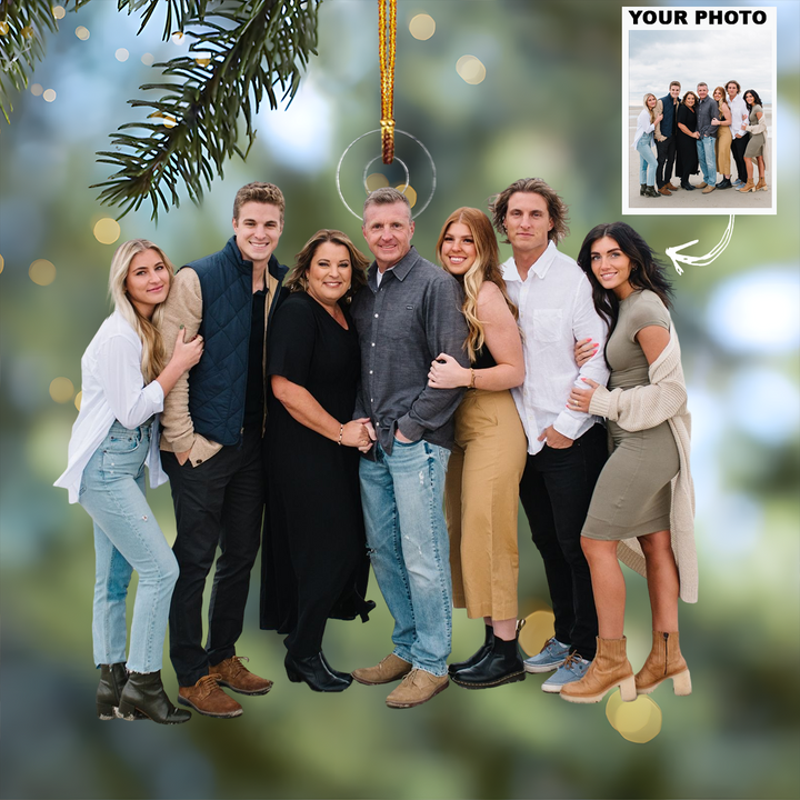 Customized Photo Ornament Family Generation V3 - Personalized Photo Mica Ornament - Christmas Gift For Family Members