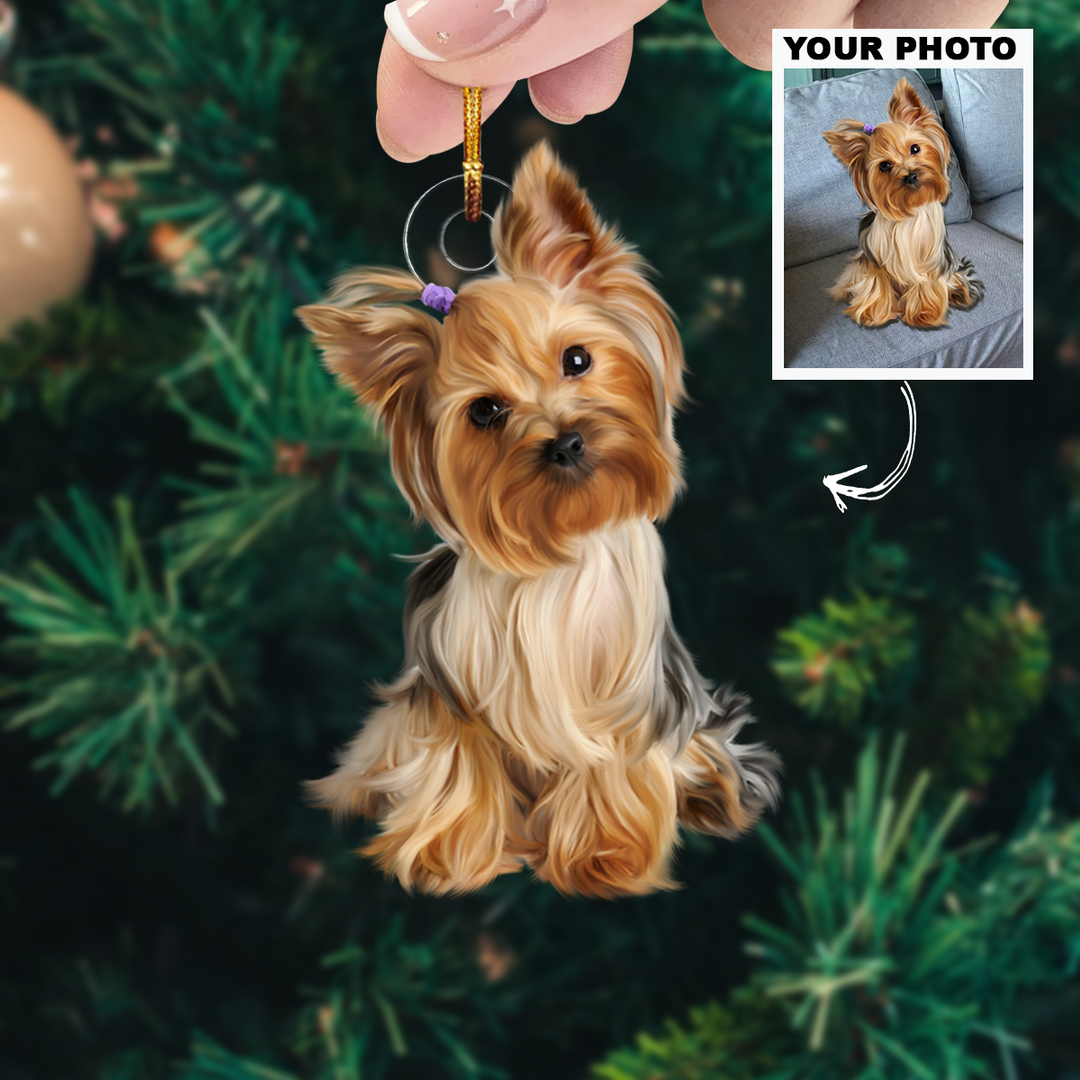 Customized Photo Ornament - Personalized Photo Mica Ornament - Christmas Gift For Pet Lovers, Dog Mom, Cat Mom