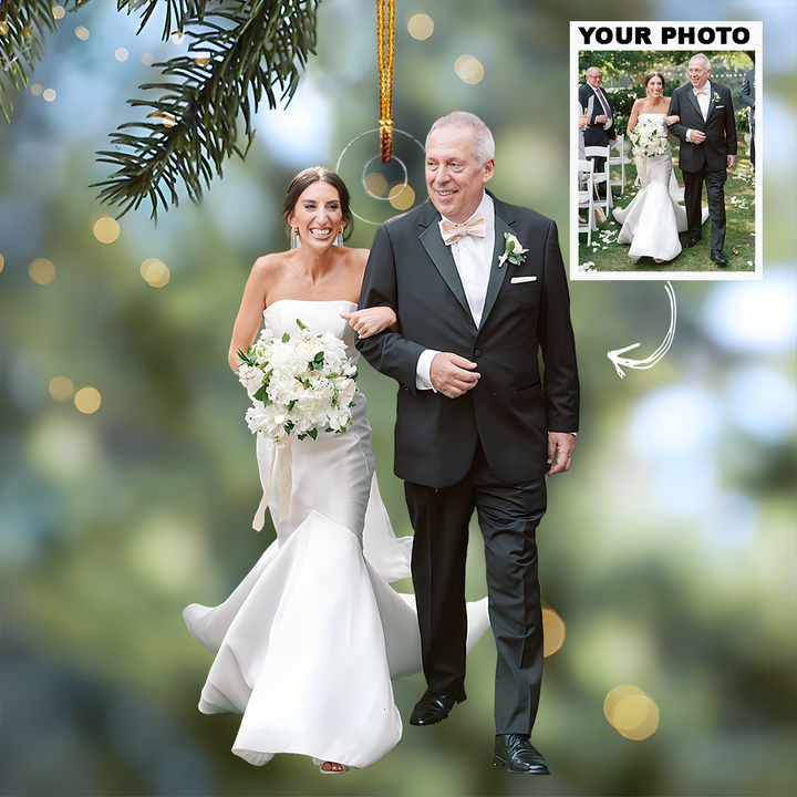 Customized Photo Ornament Wedding Special Moment V2 - Personalized Photo Mica Ornament - Christmas Gift For Family Members