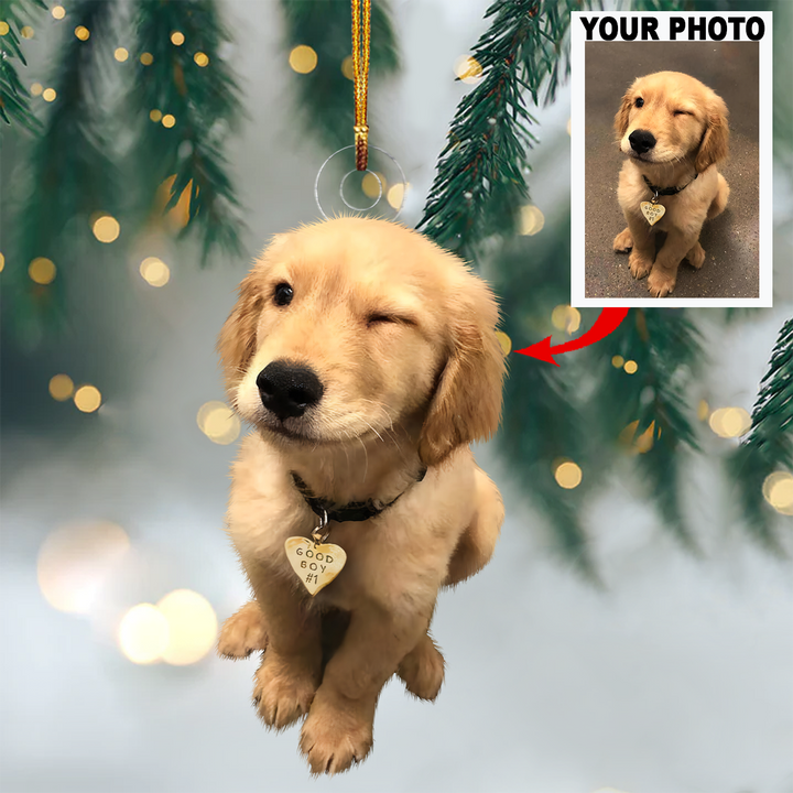 Personalized Photo Mica Ornament - Christmas, Birthday Gift For Pet Mom, Pet Dad, Dog Mom, Dog Dad, Cat Mom, Cat Dad, Dog Parents  -  Customized Your Photo Ornament V31