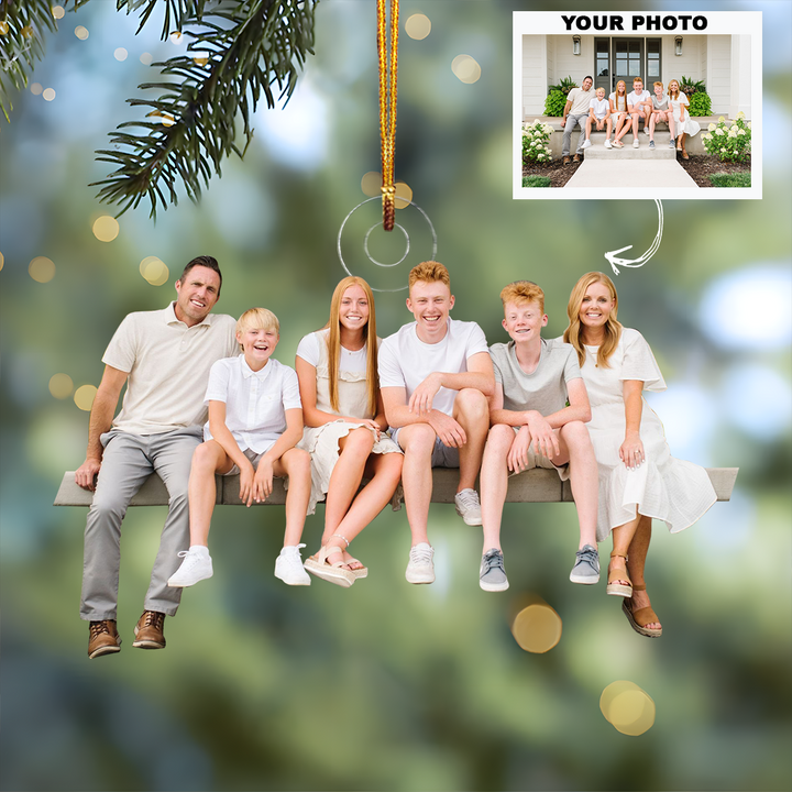 Customized Photo Ornament Family Generation V2 - Personalized Photo Mica Ornament - Christmas Gift For Family Members