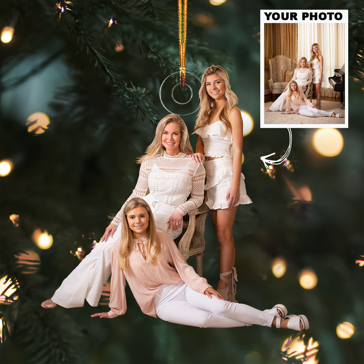 Customized Photo Ornament Family Special Moments V8 - Personalized Photo Mica Ornament - Christmas Gift For Family Members