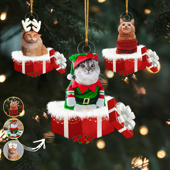 Pet Christmas Gift - Personalized Photo Mica Ornament - Christmas Gift For Pet Lovers, Cat Mom, Dog Mom UPL0HD040