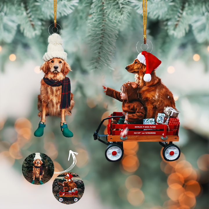 Customized Photo Ornament - Personalized Photo Mica Ornament - Christmas Gift For Pet Lovers, Dog Mom, Cat Mom