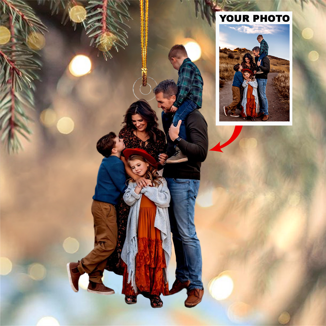 Our Family V39 - Personalized Photo Mica Ornament - Christmas Gift For Family Members