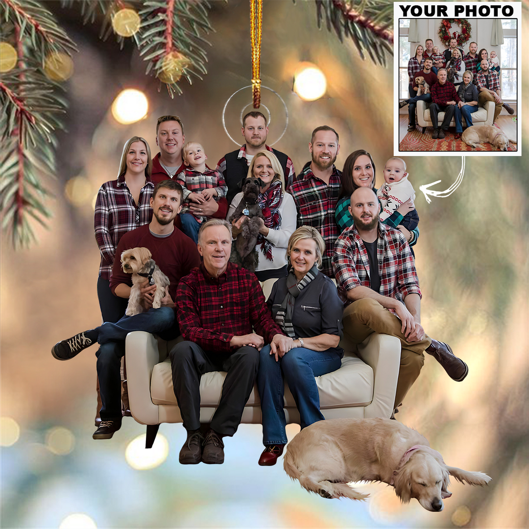 Customized Photo Ornament Family Special Moments V10 - Personalized Photo Mica Ornament - Christmas Gift For Family Members