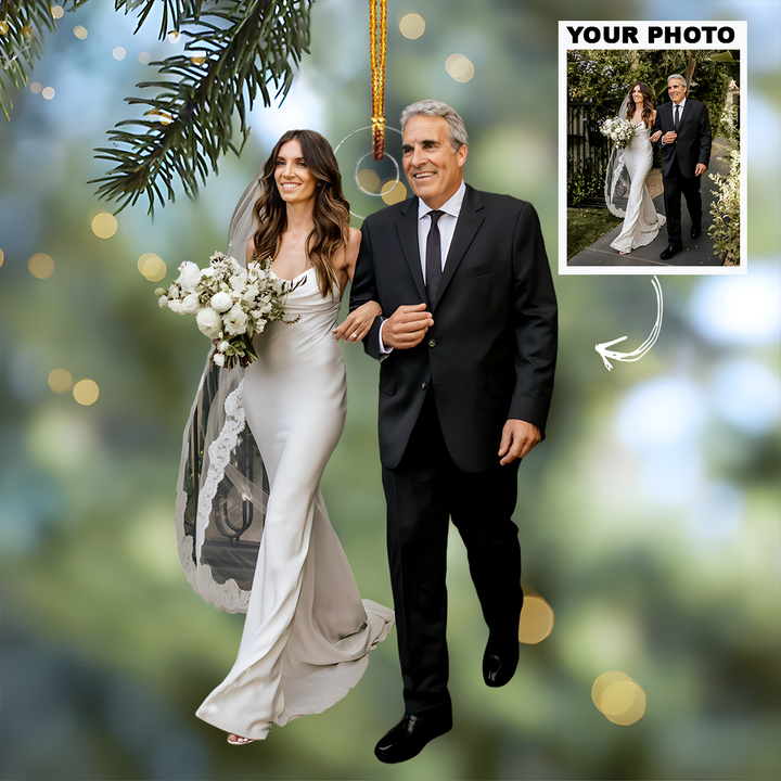 Customized Photo Ornament Wedding Special Moment V2 - Personalized Photo Mica Ornament - Christmas Gift For Family Members