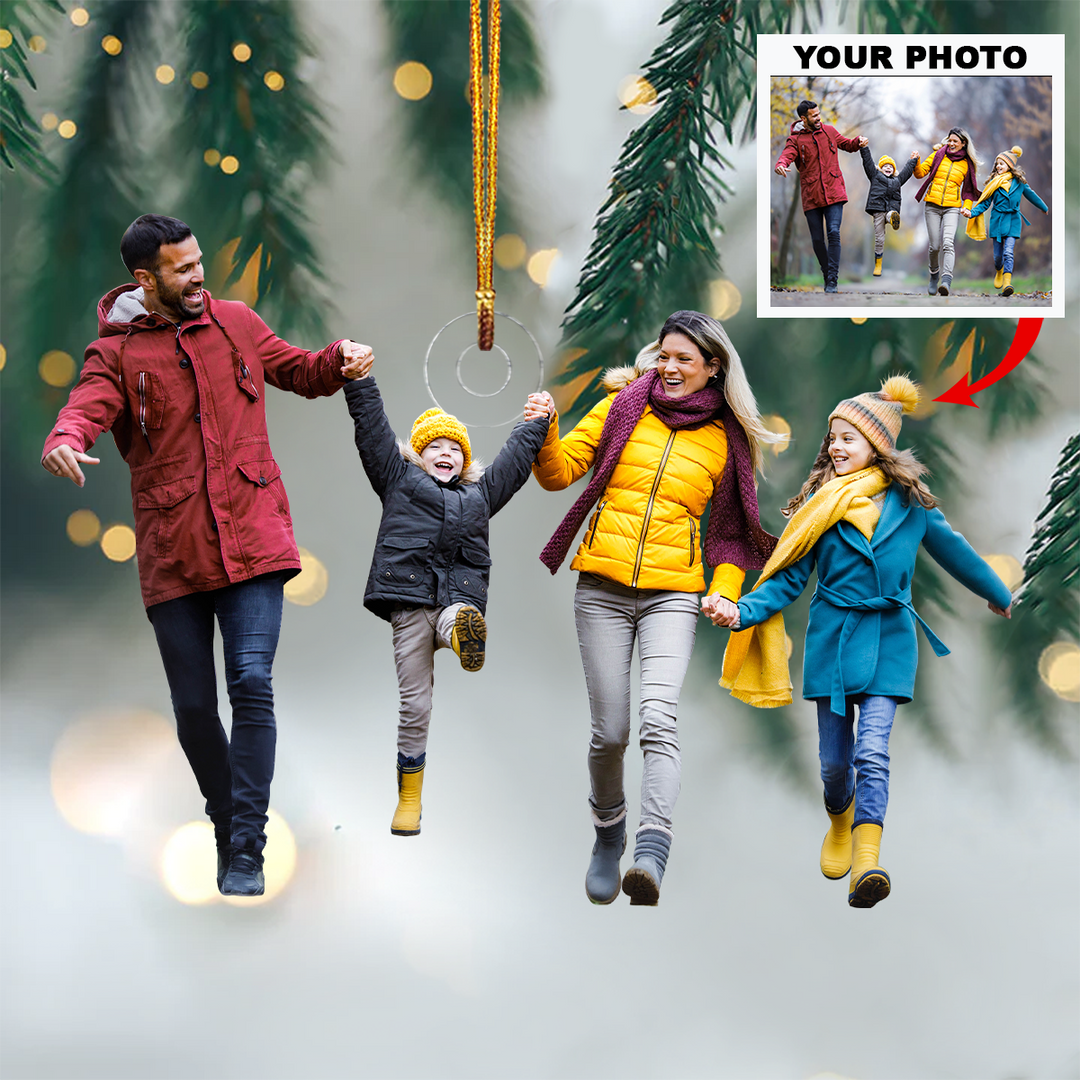 Customized Your Photo Ornament V34 - Personalized Photo Mica Ornament - Christmas, Birthday Gift For Family Members, Grandma, Grandpa, Grandparent, Brothers, Sisters