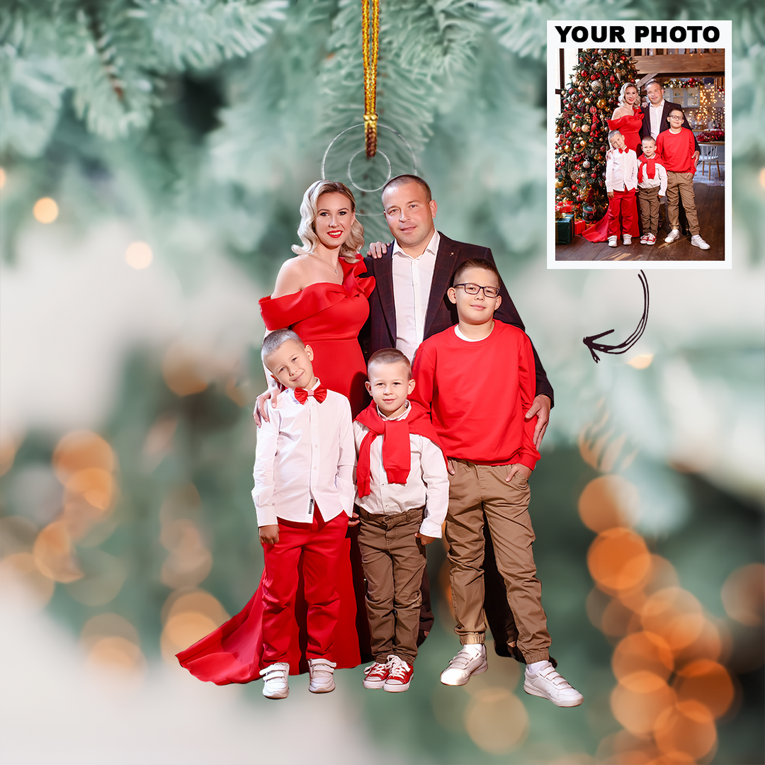 Customized Photo Ornament - Personalized Photo Mica Ornament - Christmas Gift For Family Members, Mom, Dad, Daughter, Son
