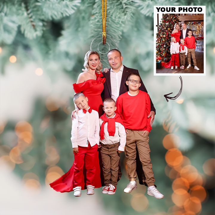Customized Photo Ornament - Personalized Photo Mica Ornament - Christmas Gift For Family Members, Mom, Dad, Daughter, Son