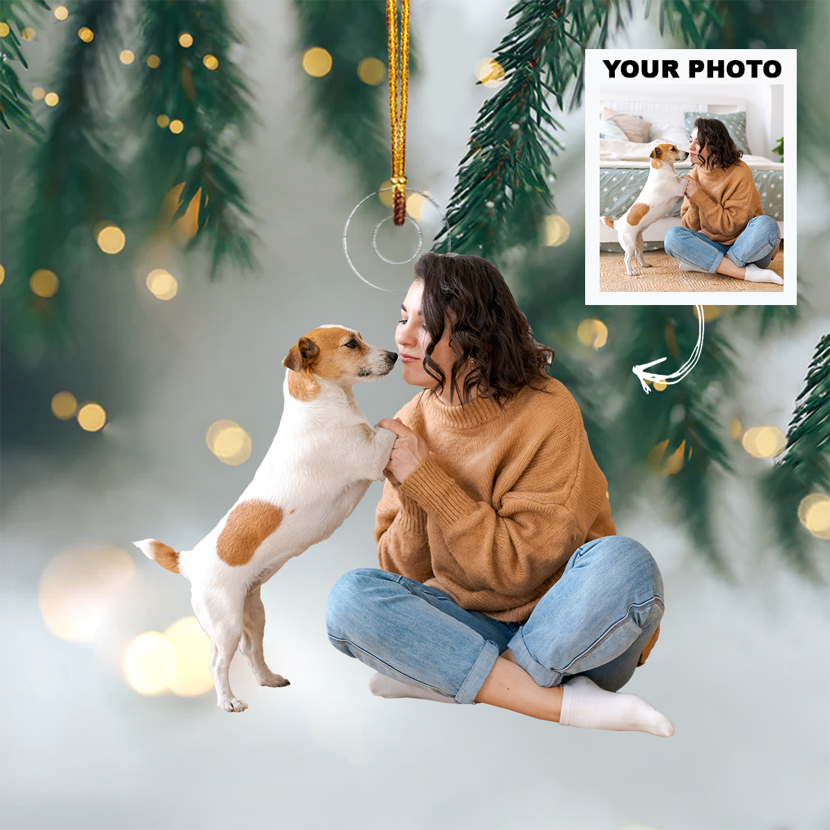 Personalized Photo Mica Ornament- Christmas, Birthday Gift For Family Members, Dog Mom, Dog Dad, Dog Lover, Dog Owner - Customized Your Photo Ornament