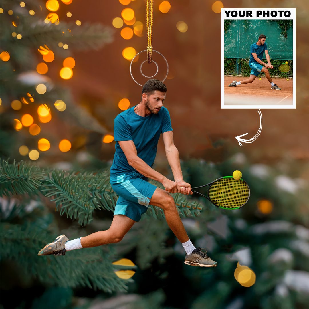 Personalized Photo Mica Ornament - Christmas, Birthday Gift For Family Member, Tennis Lover - Customized Your Photo Ornament