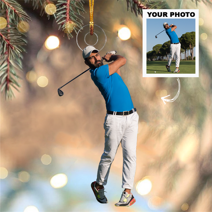 Personalized Photo Mica Ornament - Christmas, Birthday Gift For Family Members, Golf Lovers - Customized Your Photo Ornament