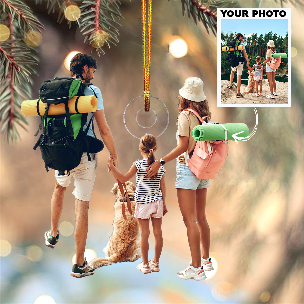 Personalized Photo Mica Ornament - Christmas, Birthday Gift For Family Members, Camping Lovers -  Customized Your Photo Ornament